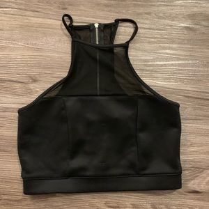 Black high neck crop top